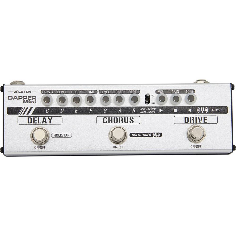 Valeton Dapper Mini — компактный мультиэффект для электрогитары с overdrive/distortion, delay, chorus, тюнером и кабсимом