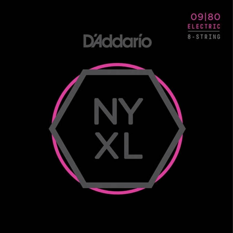D'Addario NYXL0980 никелированные струны с защитным покрытием для восьмиструнной электрогитары 09-80