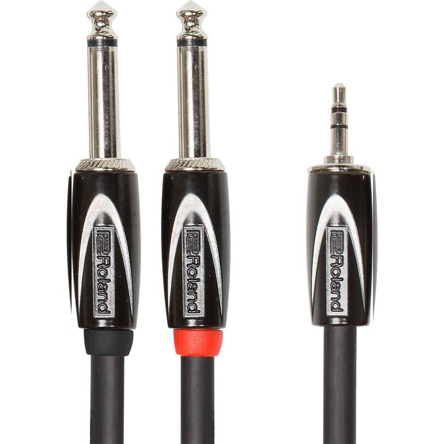 Roland Black RCC-15-3528 Y-кабель 2 TS 6,35мм - 1 TRS 3,5мм 4,5 метра