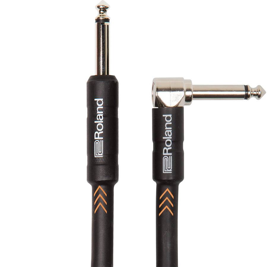Roland Black RIC-B10A инструментальный кабель TS-TS прямой-угловой 3 метра