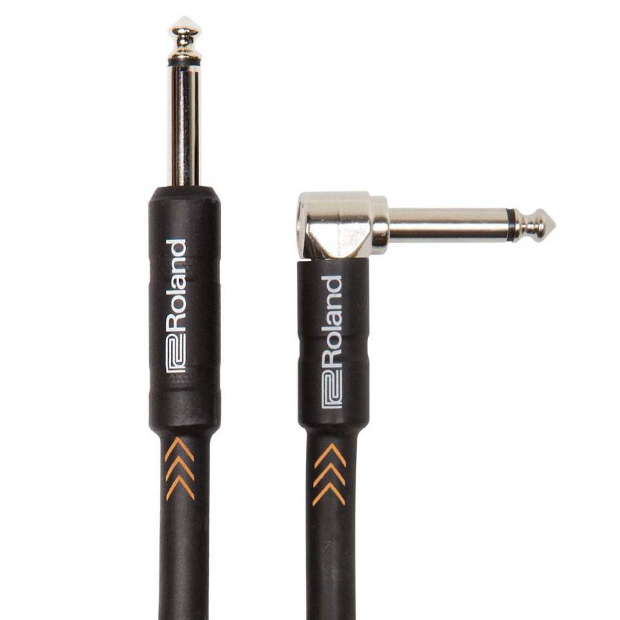Roland Black RIC-B20A инструментальный кабель TS-TS прямой-угловой 6 метров