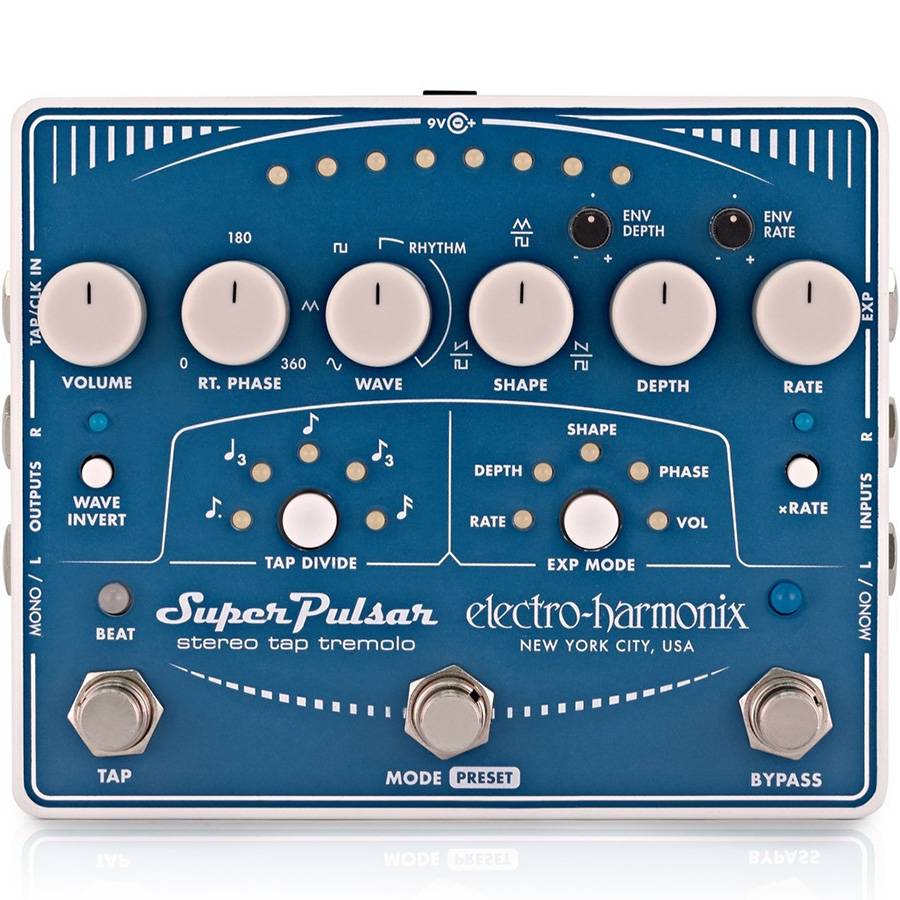 Electro-Harmonix (EHX) Super Pulsar stereo tap tremolo - гитарный эффект