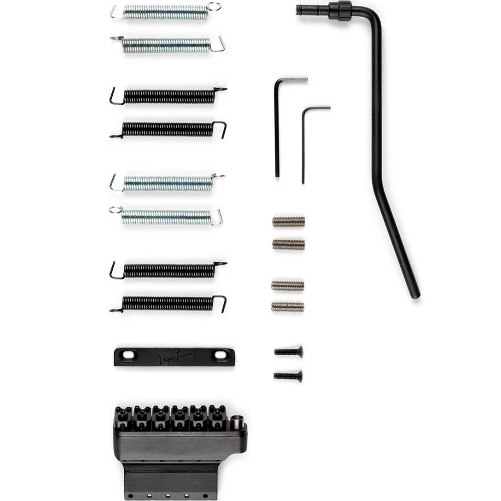 Vega-Trem VT1 тремоло бридж на двух опорах для гитары Stratocaster | Легкая установка без сверления и модификаций (черный цвет)